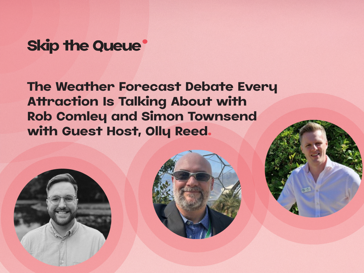 Rob Comley and Simon Townsend and Olly Reed on the skip the queue podcast header